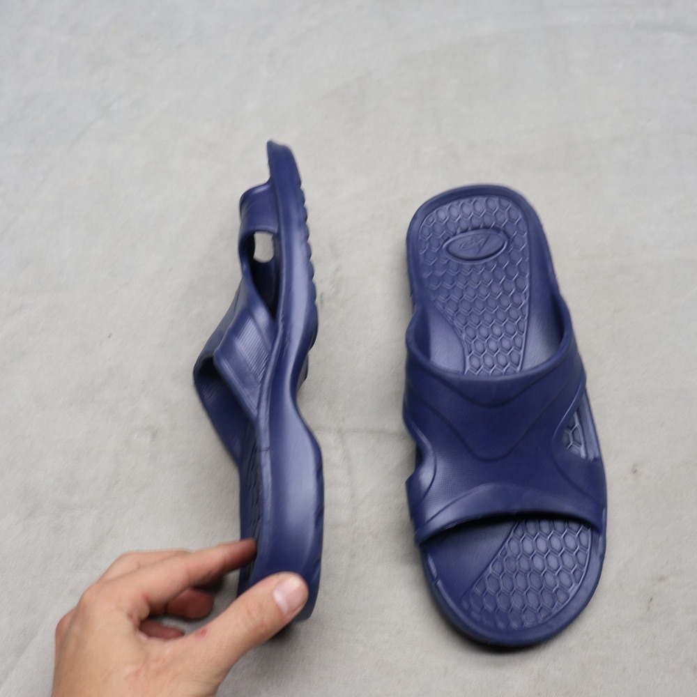 Athletic Works Mens 10M Sandals‎ Blue McFadden Slide Synthetic Comfort Beach